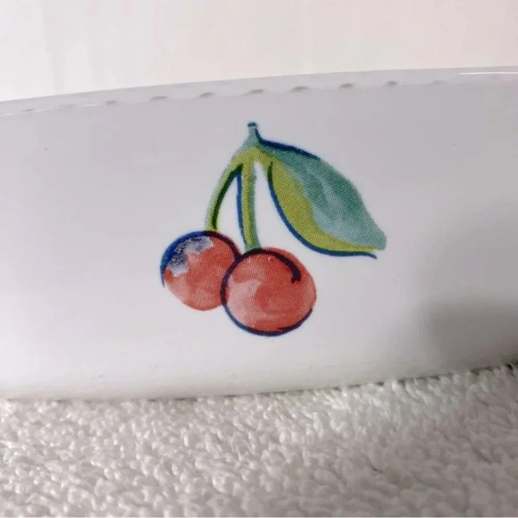 Vintage Corningware Cherry Fruits Pattern Square Casserole With Rubber Tight Lid - Picture 2 of 16